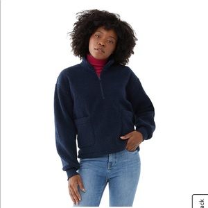 Free Assembly Half Zip Faux Sherpa Sweatshirt
